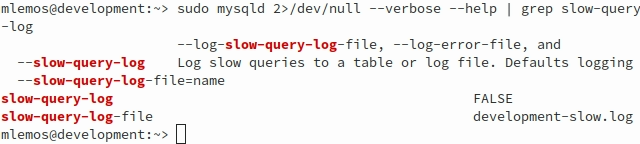 mysqld command to check if the slow query log is enabled